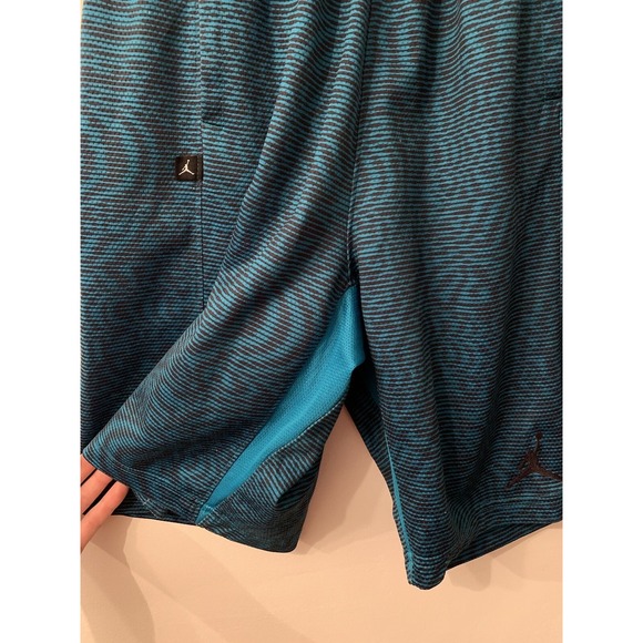 Nike Jordan Basketball Shorts Dri Fit Blue Geometric Mens S Training Jumpman - Picture 4 of 11